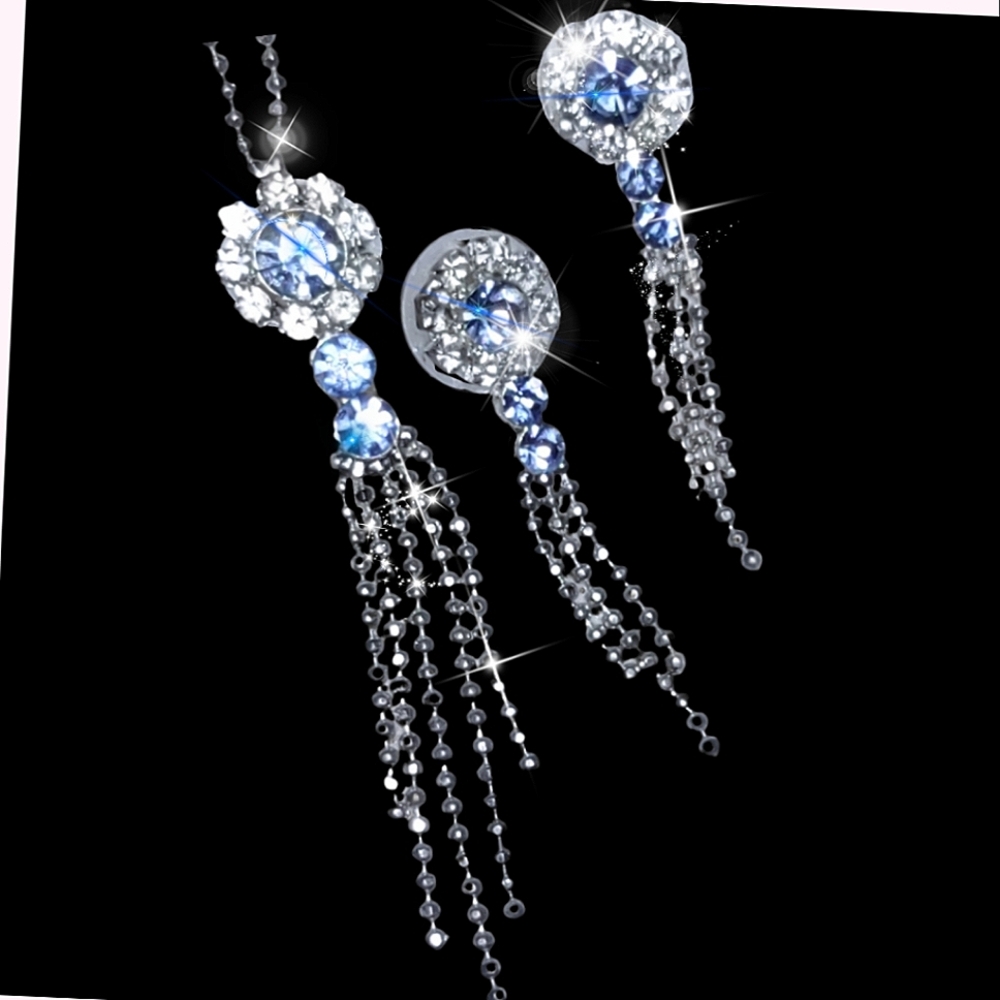 2-pc Christina Crystal Silver & Blue Necklace Set